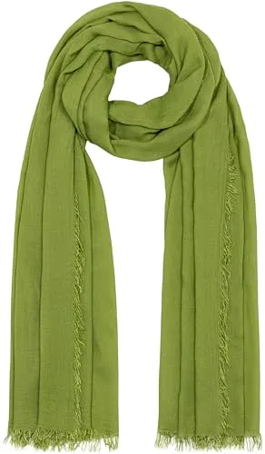 Caspar SC529 Damen Sommer Schal aus weicher Bambusfaser unifarben, Farbe:grün