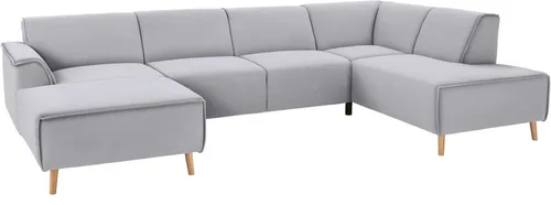 Home affaire Wohnlandschaft Janek Scandic Design, elegant und zeitlos U-Form, mit Federkern und Keder in scandinavischem Design
