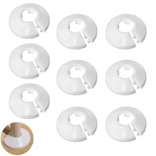 Stück Heizungsrohr Rosette, Abdeckung für Heizungsrohre und Heizkörper, Einzelstücke (Weiß 16mm) 9