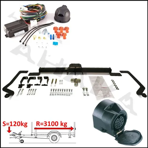 AHK + ES13 für Peugeot Boxer nur L4 Maxi ab 06 Bus Kasten Anhängerkupplung