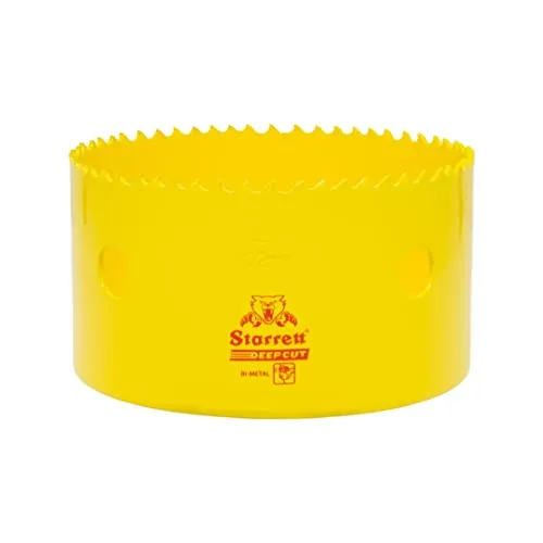 Starrett Tiefschnitt-Lochsäge - DCH0400 Hochleistungs-Bimetall mit zusätzlichen Kobalt-HSS-Zähnen - für Metalle, Holz, Gusseisen, Glasfaser-Kunststoffe - 102 mm