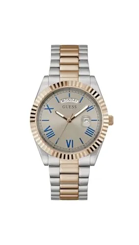 GUESS Watch GW0265G13 - Armbanduhren für Herren, stilvolle Analog Uhr mit Kalenderfunktion und Mehrfarbig Edelstahl Band, ideal für jeden Anlass und in schöner Geschenkbox mit 2 Jahren Garantie.