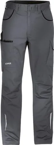 Uvex syneXXo Light Männer Arbeitshose - Lange Bundhose, Grau, Größe 42 - Arbeitshose mit verstärkten Taschen für viel Stauraum, robustem Mischgewebe und reflektierenden Elementen für optimale Sichtbarkeit. Ideal für warme Tage und anspruchsvolle Arbeitsumgebungen.