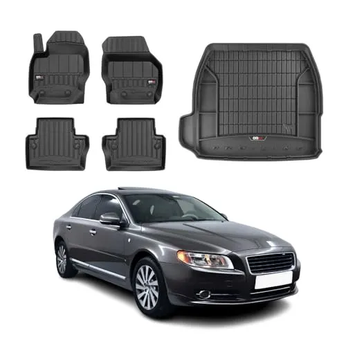 OMAC Fußmatten & Kofferraumwanne Set für Volvo S80 2006-2016 - Kofferraummatten und 3D-Fußmatten, speziell für Volvo S80 2006-2016 designt. Leicht zu reinigen, wasserdicht und rutschfest für maximale Sicherheit und Langlebigkeit.