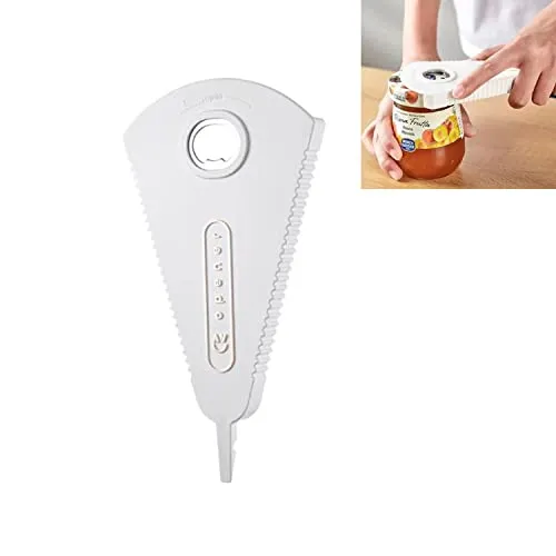 BOBOZHONG 3-in-1 Multifunktions-Glasöffner, Deckelöffner, Flaschenöffner für Schwache Hände, Dosenöffner, Sicherheits-Dosenöffner, Rutschfestes Design, Aluminium und Kunststoff