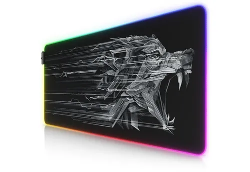 Titanwolf RGB Gaming Mauspad XXL 900 x 400 mm - RGB LED Mauspad mit rutschfester Gummirückseite, abwaschbar und ideal für präzises Gaming. Perfekte Größe für ausgreifende Bewegungen und hohe Geschwindigkeit.