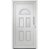 vidaXL Haustür Weiß 110x210 cm - Hochwertige Haustür mit 5-Punkt-Pilzstiftverriegelung für mehr Sicherheit, elegantes Design und hervorragende Isolierung. Ideal für jeden Eingangsbereich.