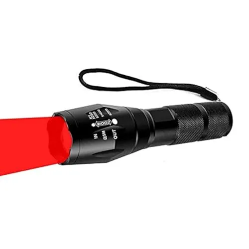 WESLITE Rotlicht Taschenlampe - Taschenlampe mit rotem LED-Licht, ideal für Jagd und Nachtsicht. Zoombare Funktion und kompaktes Design für einfache Handhabung und Transport.