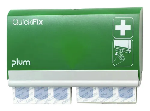 Plum Pflasterspender QuickFix, inkl. 90 Str., blau - 5503 - Praktischer Pflasterspender für schnelle Erste Hilfe, ideal für Zuhause oder im Büro, mit 90 elastischen Pflastern in blau.