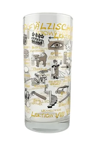 Pfälzisch für Anfänger Schoppenglas 0,5 L (Lektion VII - VIII) - Weinstange für Pfälzer Schorle