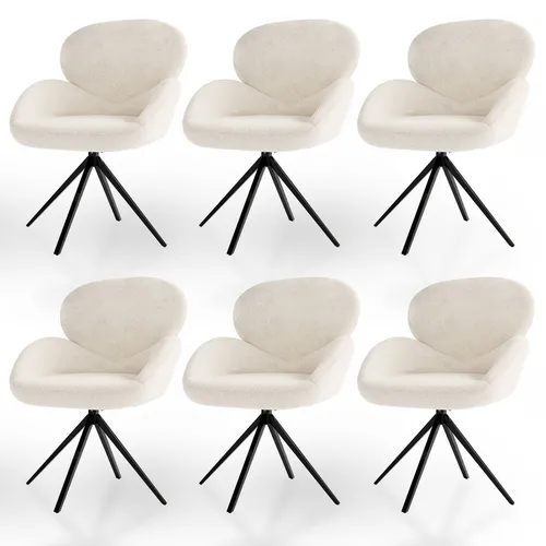 Juskys Drehstuhl Albano – 360° drehbar und gepolstert in beige von Juskys