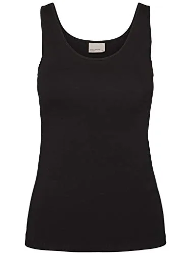 VERO MODA Damen VMMAXI My Soft UU Tank NOOS Top, Schwarz (Black), 38 (Herstellergröße: M)