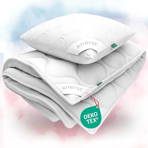 KNERST Bettdecke + Kissen Set für Kinder, 135x200cm - Bettdecken für Kinder, hochwertiges Polyester, besonders weich und pflegeleicht, ideal für ein gemütliches Schlafumfeld im Schlafzimmer