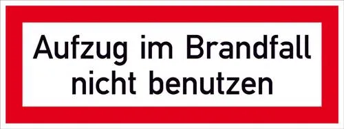 SafetyMarking 21.2883 Hinweisschild Aufzug im Brandfall nicht benutzen Folie selbstklebend (B x H) 148mm x 52mm 1St.