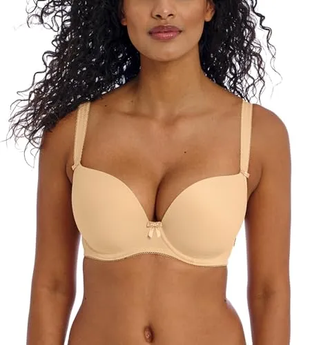 Freya Damen Deco Underwire Molded Plunge Bra BH 75DD - Funktionsunterwäsche mit nahtlosen Cups und tiefem Ausschnitt für ein perfektes Dekolleté. Ultraweicher Griff und Powernet-Flügel sorgen für optimalen Komfort und Halt unter enger Kleidung.