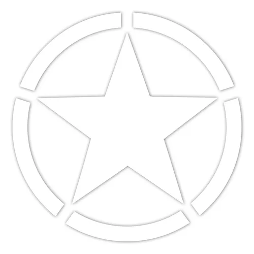 2er Set Army Stern Autoaufkleber 20x20cm Weiß Glanz Sticker für Auto K167