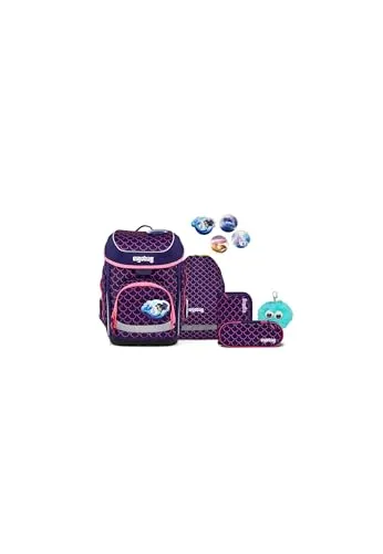 ergobag cubo Bundle Set 6-teilig – Ergonomischer Schulranzen für die 1. Klasse - Ergonomischer Schulranzen mit höhenverstellbarem Tragesystem für optimalen Tragekomfort. 6-teiliges Set mit cleverer Organisation und individuellen Gestaltungsmöglichkeiten für kleine Entdecker.