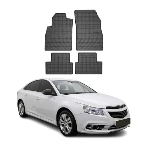 OMAC Gummi Fußmatten für Chevrolet Cruze 2012-2019 – 4tlg. Schwarz - Wasserdichte und rutschfeste Gummifußmatten für Chevrolet Cruze. Einfache Installation und optimaler Schutz für den Innenraum. Ideal für jede Jahreszeit.