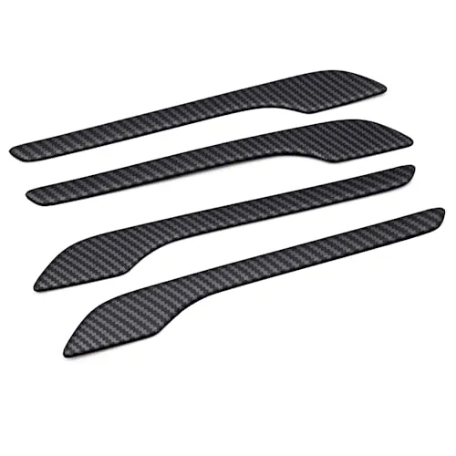 Tesvolution® Carbonabdeckungen Türgriffe Tesla Model 3 Model Y - Schutz Set mit 4 Stück - Carbon Look Tuning Zubehör 2022 + 2023 + 2024 + 2025