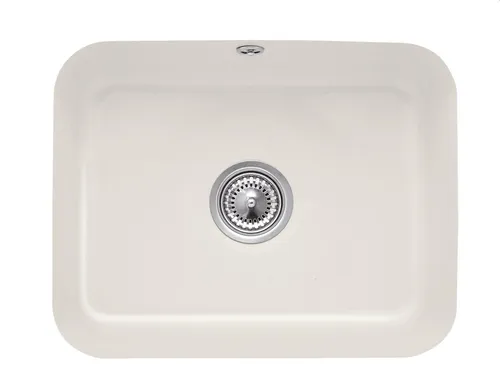Villeroy & Boch Cisterna 60C Crema Keramikspüle - Hochwertige Keramikspüle in glänzendem Crema, ideal für Unterschränke ab 60 cm. Mit Handbetätigung und optimalen Maßen für funktionale Küchen.