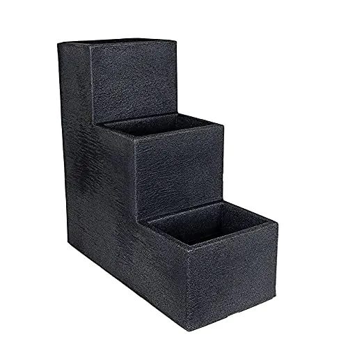 Spetebo Blumentreppe dreistufig anthrazit - 60x59x27 cm - Blumentreppe aus UV-beständigem und frostfestem Kunststoff, ideal für den Innen- und Außenbereich. Drei Pflanzöffnungen mit strukturiertem Design für stilvolle Blumengestaltung.