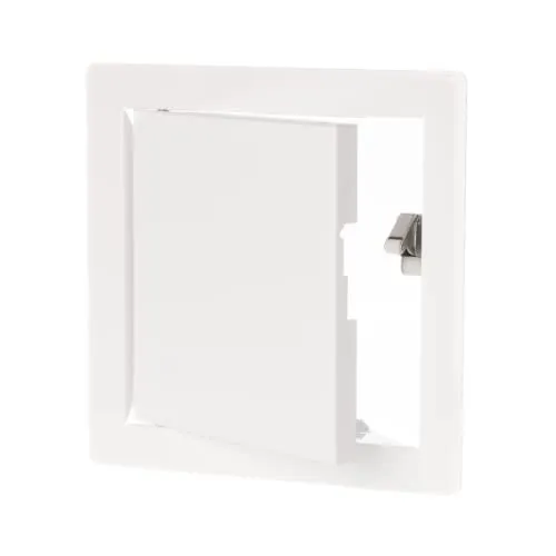 EUROPLAST 15x15 cm Revitür Schnappverschluss Revisionstüre Wartungsklappe Revisionsklappe Stahl Drucktüröffner Wartungstüre Weiß 150x150mm mit Druckverschluss