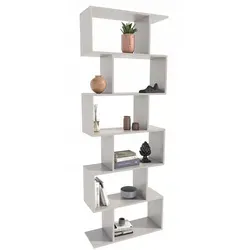 Matkam Möbel Bücheregal Kaschmir - Elegantes Hochregal (76,4x210x28 cm) aus stabilen Holzwerkstoffen, ideal als Raumtrenner oder für dekorative Akzente. Viel Stauraum und einfache Montage für Ihr Wohnzimmer.