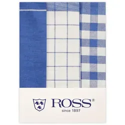 Ross 3er Pack Baumwoll-Geschirrtuch 1605 50x70 cm | blau - blau
