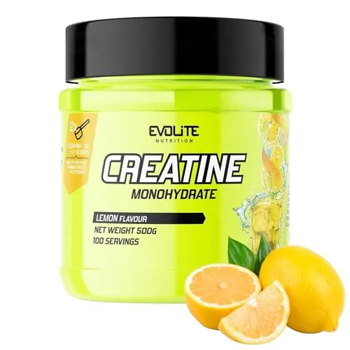 Creatin Monohydrat 500g - Kreatin mit Geschmack - Taurin Kreatin Pulver. 100 Portionen - Perfekt Löslich, Vegan & Mikronisiert, 3 Monate Vorrat - Evolite Nutrition
