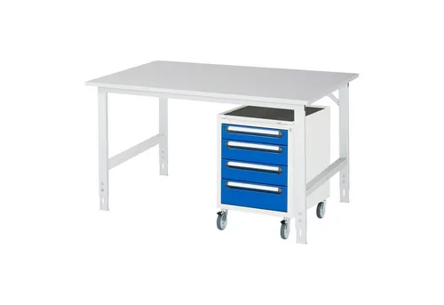 Rau Arbeitstisch Tom höhenverstellbar KM10 - Höhenverstellbarer Arbeitstisch (B1500xT800xH760-1080mm) für flexible Nutzung, ideal für Werkstätten und Hobbyräume.