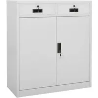 vidaXL Büroschrank Hellgrau 90x40x102 cm aus Stahl - Büroschrank mit 2 höhenverstellbaren Regalfächern und 2 Schubladen. Robustes Stahlmaterial sorgt für Langlebigkeit und einfache Reinigung. Ideal zur sicheren Aktenaufbewahrung in jedem Büro.