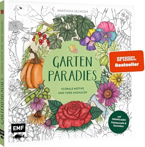 Gartenparadies – Florale Motive und Tiere ausmalen: Mit Grundlagen zur Koloration: Farbauswahl und Techniken – von @handgemalt