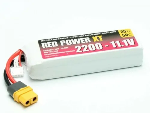 RD XT 2200 S3 - Li-Polymer Akku-Pack 2200mAh - Akkupacks, LiPolymer - Leicht und kompakt mit optimalem Gewichts-Leistungsverhältnis, ideal für R/C Modellsport, ausgestattet mit XT60 Stecker und LMT für hohe Leistung.