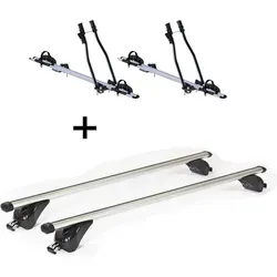 Fahrradträger SAGITTAR + Dachträger VDP KING1 für Fiat 500 X (ab 2015) - Praktisches Set aus 2x Fahrradträger und Dachträger, ideal für Fiat 500 X (5 Türer). Hochwertige Materialien, einfache Montage und Platz für bis zu 2 Fahrräder machen Reisen komfortabler.
