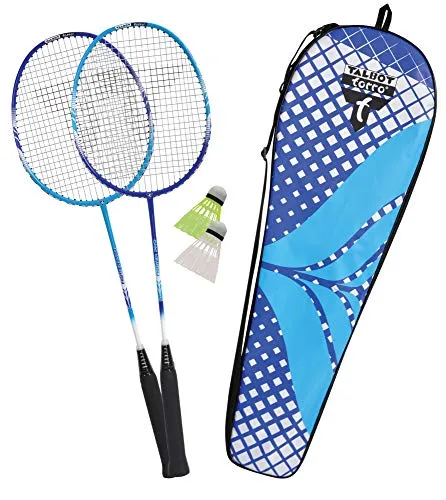 Talbot-Torro® Premium Badminton-Set 2-Fighter Pro, 2 Graphit-Composite Schläger, 2 Federbälle, in wertiger Tasche, 449404
