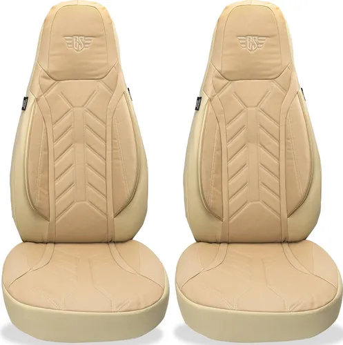 BREMER SITZBEZÜGE Autositzbezug für Alfa Romeo Stelvio (DPL505) 2-tlg. Set in Beige - Maßgeschneiderte Schonbezüge für Alfa Romeo Stelvio ab 2017. Langlebiges Kunstleder und Lakoste-Gewebe, atmungsaktiv und pflegeleicht. Einfache Montage und Schutz vor Abnutzung – für ein stilvolles Fahrerlebnis!
