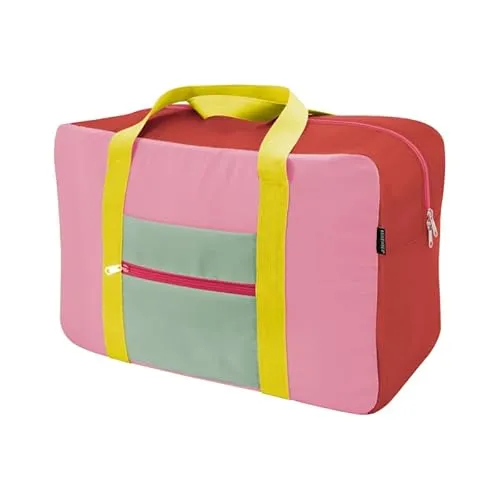 Remember Freizeit- und Reisetasche Rosi – Farbenfrohe Retro-Tasche - Die Rosi Tasche aus strapazierfähigem Polyester ist ultraleicht und wasserabweisend. Ideal für Kurztrips oder den Sport, lässt sie sich platzsparend zusammenfalten und ist bis 25 kg belastbar.