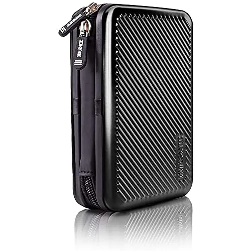 Duronic HDC3/BK Tragbare Externe Festplattentasche aus Aluminium für Externe Festplatte und Kabel, Schwarz