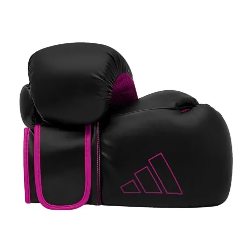 adidas Boxhandschuhe Hybrid 80 - geeignet fürs Boxen, Kickboxen, MMA, Fitness & Training - für Kindern, Männer oder Frauen - Schwarz/Pink - 10 oz