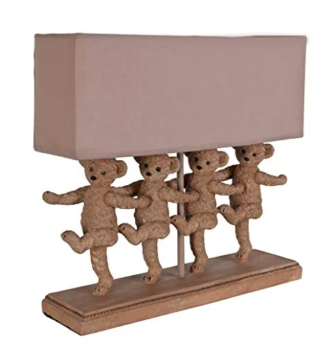 Vintage Tischlampe Teddybären Leuchte Tischleuchte (ohne Leuchtmittel) Lampe Bär Stofflampenschirm CW034 Palazzo Exklusiv