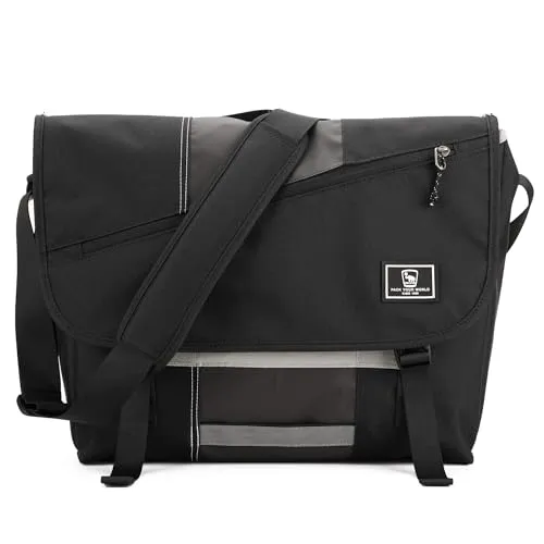 OIWAS Umhängetasche Herren Groß Messenger Bag Arbeitstasche Männer Schultertasche Kuriertasche Tablet Business Laptoptasche Herrentasche Büro Uni Reise Alltag Schwarz
