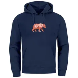 Neverless® Hoodie Herren mit Polygon Grafik Bär - Kapuzenpullover für Herren, stylischer Outdoor-Motiv-Print mit einzigartigem Polygon-Bär-Design, perfekt für Naturfreunde und modebewusste Abenteurer.