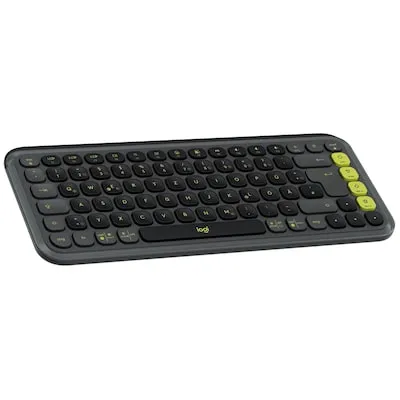 Logitech POP ICON KEYS - Kabellose Bluetooth-Tastatur mit komfortablem Tippen, programmierbaren Tasten und Easy-Switch für bis zu 3 Geräte, Deutsches QWERTZ-Layout in Grafit