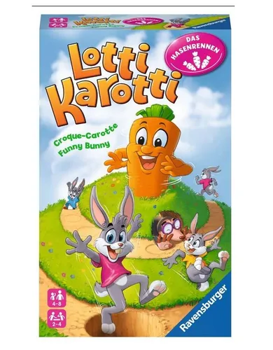 Ravensburger Lotti Karotti - Das spannende Hasenrennen für die ganze Familie - Gesellschaftsspiel für 2-4 Spieler ab 4 Jahren, ideal für schnelle Spiele mit einfacher Anleitung und einer Spieldauer von 10-15 Minuten.