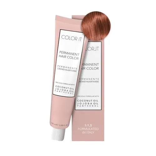 COLOR.IT by BM - Permanente Haarfarbe in Salonqualität, 100ml (7.44 Mittelblond Kupfer Intensiv, 1er Pack)