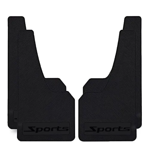 Universal-Auto-Schmutzfänger, Gummi-Spritzschutz, Gummi-Schutzblech für Universal-Sport-Schmutzfänger, Spritzschutz vorne oder hinten, Schwarz, 4 Stück