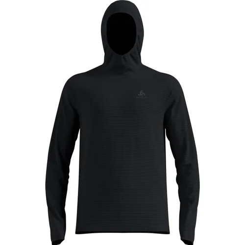 Odlo Herren Essential Thermal Hoodie XXL schwarz - Leichter Midlayer mit Kapuze und integriertem Handschutz - für optimale Bewegungsfreiheit und Komfort an kühlen Trainingstagen.