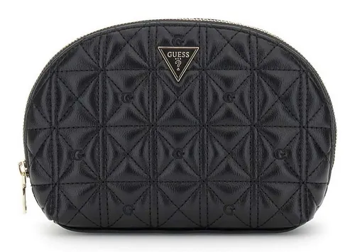 Guess Aufbewahrungstasche Dome Pouch schwarz - Elegante Kulturtasche aus hochwertigem Polyurethan, ideal für die stilvolle Aufbewahrung Ihrer Essentials. Mit praktischem Zipper und kompakten Maßen – perfekt für unterwegs.
