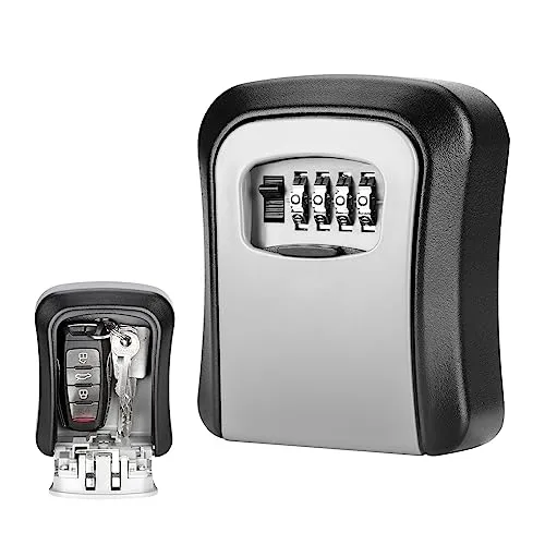 Schlüsseltresor mit Zahlencode 4-Stellig, Schlüsselsafe Aussen mit Code, Wandmontage Wetterfest Groß Key Safe Speicher Verschluss Kasten für Haus, Garagen, Schule Ersatz Haus Schlüssel Türkarte