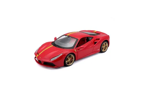 Bburago Ferrari F488 GTB Modellauto 1:24 - Modellautos: Detailliertes 1:24 Modell aus Druckguss mit Metallkörper, ideal für Sammler und Ferrari-Fans, offiziell lizenziert und ab 3 Jahren geeignet.